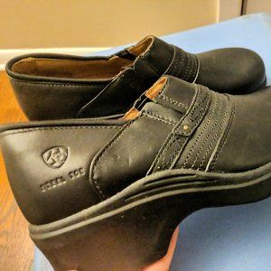 NWOT Ariat Steel Toe, Leather, Slip-on Loafer Clogs